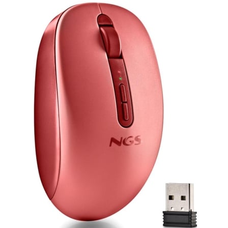 Rato Ergonómico Inalámbrico NGS Fog Dual FOGDUALRED Silencioso/ Hasta 1600 DPI/ Rojo