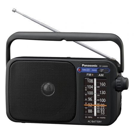 Radio Portátil Panasonic RF-2400DEG-K/ a Pilas/ con Cable/ Preta