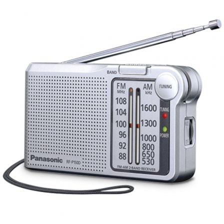 Radio Portátil Panasonic RF-P150D/ con Batería/ a Pilas/ Plateada