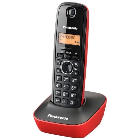 Teléfono Inalámbrico Panasonic KX-TG1611/ Preto y Rojo