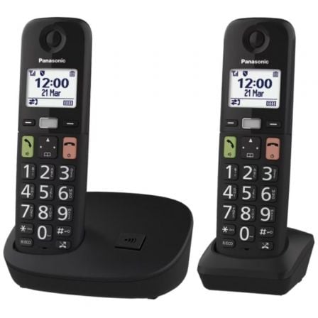 Teléfono Inalámbrico Panasonic KX-TGU112EXB/ Pack DUO/ Preto