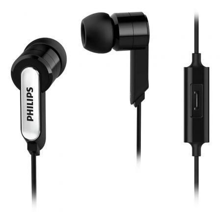 Auscultadores Intrauditivos Philips SHE1405/10/ con Micrófono/ Jack 3.5/ Pretos