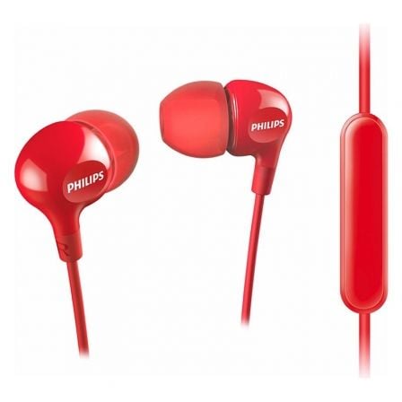 Auscultadores Intrauditivos Philips SHE3555/ con Micrófono/ Jack 3.5/ Rojos