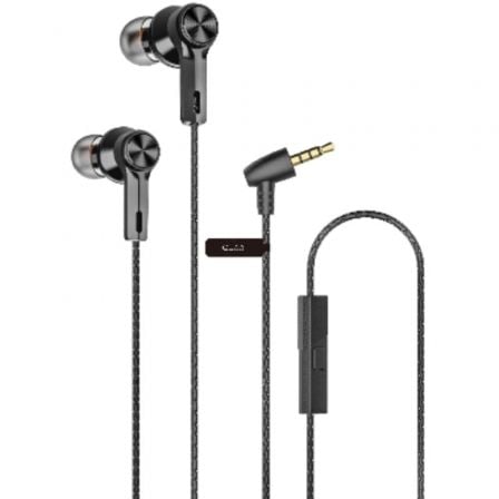 Auscultadores Intrauditivos Qubo EB-100/ con Micrófono/ Jack 3.5/ Pretos