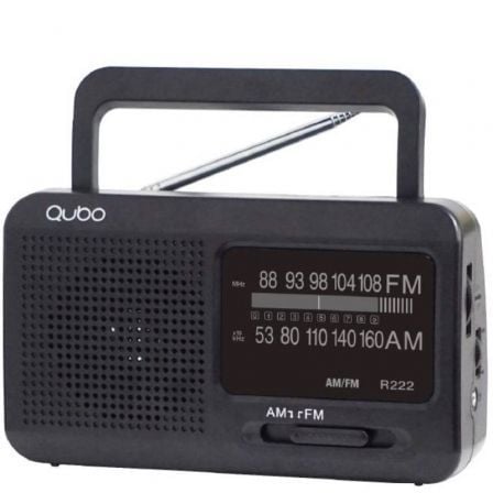 Radio Portátil Qubo R-222/ con Cable/ a Pilas/ Preta