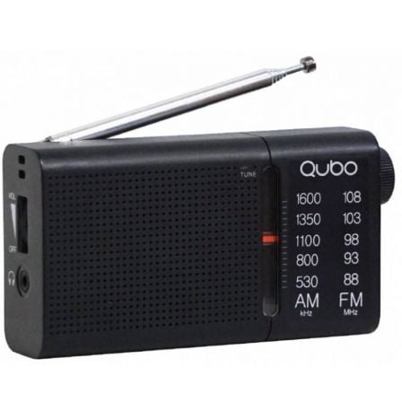Radio Portátil Qubo RS-2/ con Cable/ a Pilas/ Preta