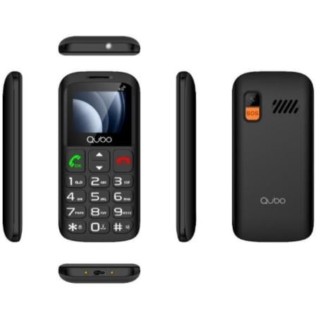 Teléfono Móvil Qubo P-186BKC 4G para Personas Mayores/ Preto