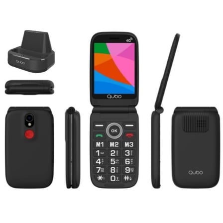 Teléfono Móvil Qubo X-340CB 4G para Personas Mayores/ Preto