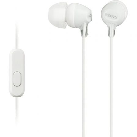 Auscultadores Intrauditivos Sony MDR-EX15AP/ con Micrófono/ Jack 3.5/ Brancos