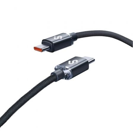 Cable USB 2.0 Tipo-C Subblim Optimus/ USB Tipo-C Macho - USB Tipo-C Macho/ Hasta 60W/ 480Mbps/ 1m/ Preto