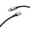Cable USB 2.0 Tipo-C Subblim Plus/ USB Tipo-C Macho - USB Tipo-C Macho/ Hasta 100W/ 480Mbps/ 1m/ Preto