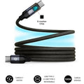 Cable USB 2.0 Tipo-C Subblim PowerMag Led/ USB Tipo-C Macho - USB Tipo-C Macho/ Hasta 100W/ 480Mbps/ 2m/ Preto