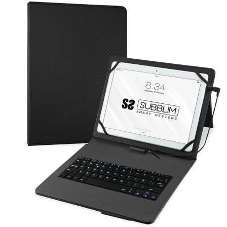 Capa con Teclado Subblim Keytab Pro USB para Tablets de 10.1-11/ Preta