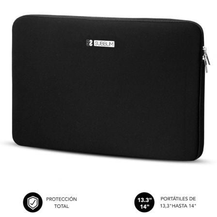 Capa Subblim Business Laptop Sleeve Neoprene para Portátiles 13.3-14/ Preta