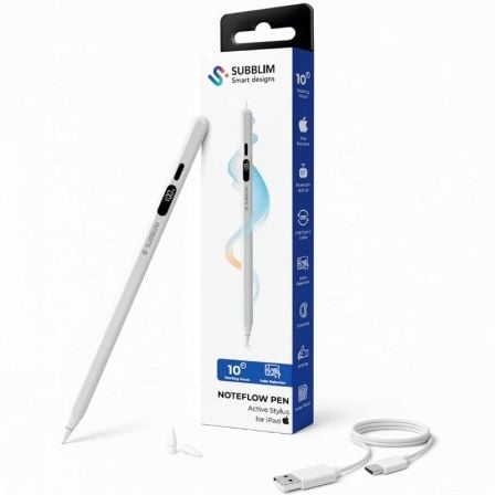 Lápiz Electrónico Subblim NoteFlow Pen para iPad/ Branco