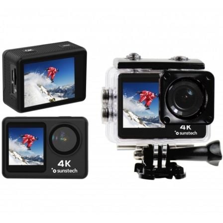 Cámara Digital Deportiva Sunstech Adventure 4K/ 16MP/ Ángulo de visión 170º/ Preta