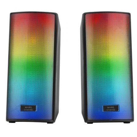 Colunas con Bluetooth Mars Gaming MSRGB2/ 15W/ 2.0/ Pretos