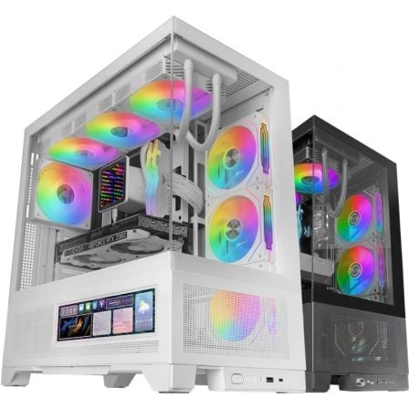 Caja Gaming Semitorre Mars Gaming MC-LCDX/ Branca