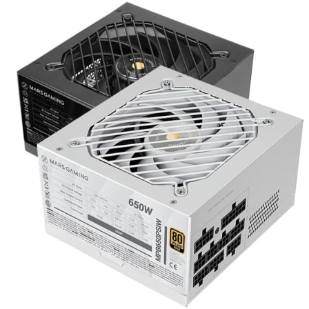 Fuente de Alimentación Mars Gaming MPB650PSI/ 650W/ Ventilador 12cm/ 80 Plus Gold/ Branca
