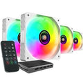 Pack 4 Ventiladores Mars Gaming MF-SI4KIT/ 12cm + HUB + Mando a Distancia/ ARGB/ Brancos