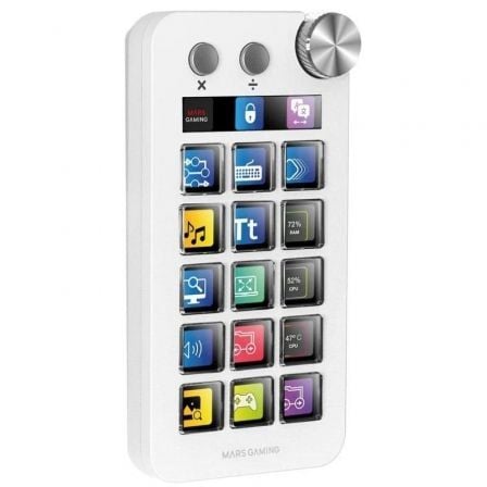 Control Deck Mars Gaming MSD-NEO/ 15 Teclas LCD/ 1 Rueda/ 2 Botones/ Branco