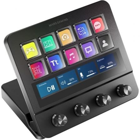 Stream Deck Mars Gaming MSD-PRO/ 10 Teclas LCD + 4 Diales Personalizables/ Preto