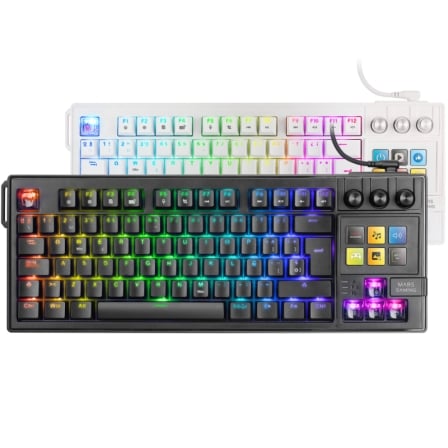 Teclado Gaming Mecánico Mars Gaming MK-MASTER/ Switch Rojo/ Preto/ Incluye SmartDeck