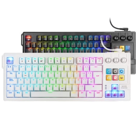 Teclado Gaming Mecánico Mars Gaming MK-MASTER/ Switch Rojo/ Branco/ Incluye SmartDeck