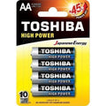 Pack de 4 Pilas AA Toshiba High Power LR6/ 1.5V/ Alcalinas