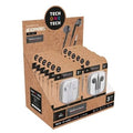Expositor de Auscultadores Tech One Tech EarTECH TEC1003 / con Micrófono/ Jack 3.5/ Incluye 6 Auscultadores Brancos y 6 Auscultadores Pretos