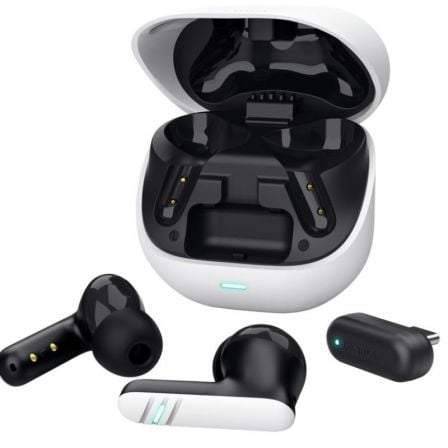 Auscultadores Bluetooth Trust GXT 409 Oxxie 25478 con estuche de carga/ Autonomía 7h/ Branco y Preto
