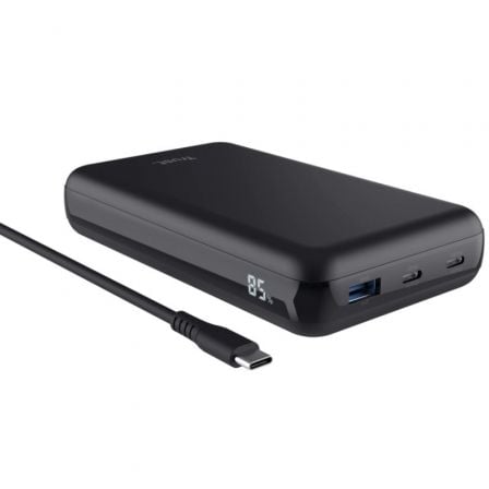 Batería Externa/Powerbank Trust Laro 20000mAh/ 100W/ Preta/ Compatible con Portátiles