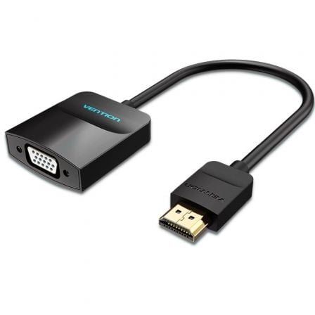 Conversor Vention 42444/ HDMI Macho - VGA Hembra/ Jack 3.5 Hembra/ 15cm/ Preto