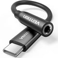 Adaptador Audio Vention BIIBA/ Jack 3.5 Hembra - USB Tipo-C Macho/ 10cm/ Preto