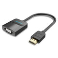 Conversor Vention 42161 HDMI Macho - VGA Hembra - Jack 3.5 Hembra/ 15cm/ Preto