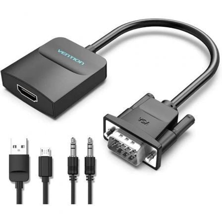 Cable Conversor Vention ACNBD/ VGA Macho - HDMI Hembra/ 50cm/ Preto