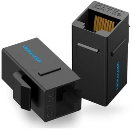 Adaptador Conector RJ45 VDD-B07-B Cat5e UTP/ RJ45 Hembra - RJ45 Hembra/ Preto