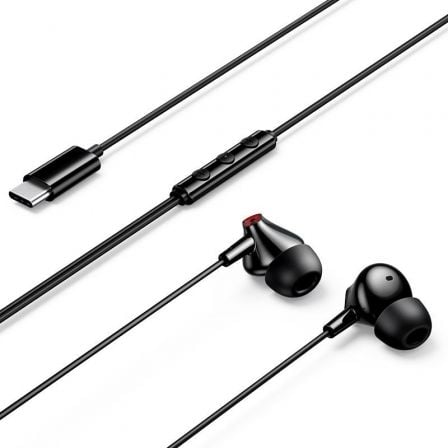 Auscultadores Intrauditivos Vention Echo Lite USB-C In-Ear/ con Micrófono/ USB Tipo-C/ Pretos