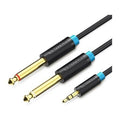 Cable Estéreo Vention BACBI/ Jack 3.5 Macho - 2x Jack 6.5 Macho/ 3m/ Preto