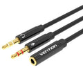 Cable Estéreo Vention BBTBY/ 2x Jack 3.5 Macho - Jack 3.5 Hembra/ 30cm/ Preto