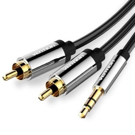 Cable Estéreo Vention BCFBI/ Jack 3.5 Macho - 2x RCA Macho/ 3m/ Preto
