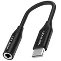 Conversor Vention BIHBA/ Jack 3.5 Hembra - USB Tipo-C Macho/ 10cm/ Preto