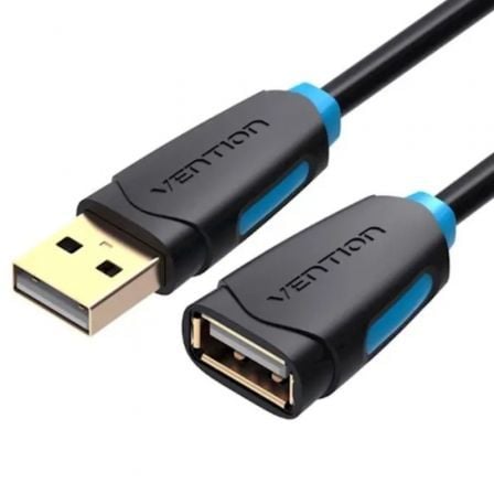 Cable Alargador USB 2.0 Vention CBCBI/ USB Macho - USB Hembra/ 3m/ Preto