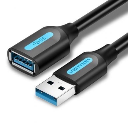 Cable Alargador USB 3.0 Vention CBHBJ/ USB Macho - USB Hembra/ 5m/ Preto