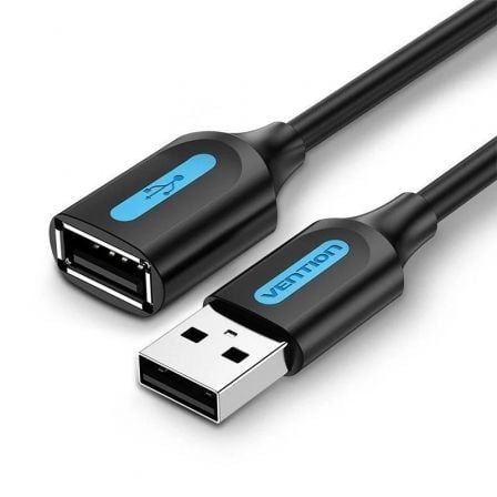 Cable Alargador USB 2.0 Vention CBIBJ/ USB Macho - USB Hembra/ 480Mbps/ 5m/ Preto