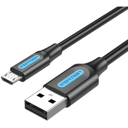 Cable USB 2.0 Vention COLBG/ USB Macho - MicroUSB Macho/ Hasta 60W/ 480Mbps/ 1.5m/ Preto