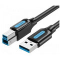 Cable USB 3.0 Vention COOBI/ USB Tipo-B Macho - USB Macho/ 5Gbps/ 3m/ Preto