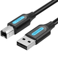 Cable USB 2.0 Impressora Vention COQBD/ USB Tipo-B Macho - USB Macho/ 480Mbps/ 50cm/ Preto