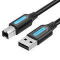 Cable USB 2.0 Impressora Vention COQBI/ USB Tipo-B Macho - USB Macho/ 480Mbps/ 3m/ Preto