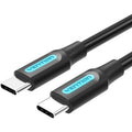 Cable USB 2.0 Tipo-C Vention COSBD/ USB Tipo-C Macho - USB Tipo-C Macho/ Hasta 60W/ 480Mbps/ 50cm/ Preto